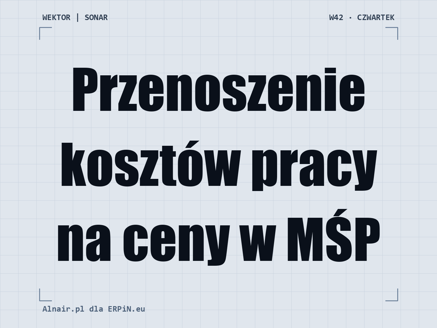 SONAR 2 W42: Płaca minimalna 4950 zł ścina marżę operacyjną MŚP
